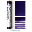 Watercolor stick with Indanthrone Blue color swatches on a white background