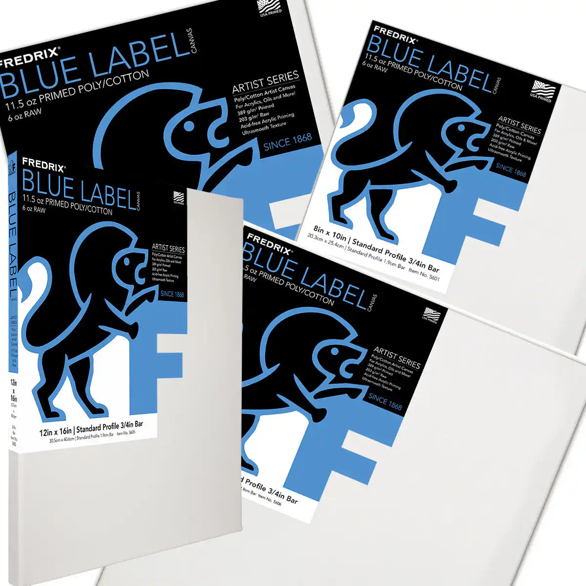 Fredrix Artist Series Blue Label, Ultrasmooth Acrylic Primed Poly/Cotton Canvas, 11.5oz