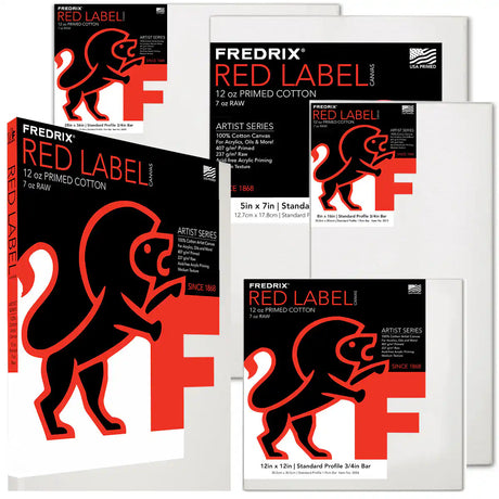 Fredrix Artist Series Red Label Acrylic Primed Cotton Canvas, 12oz