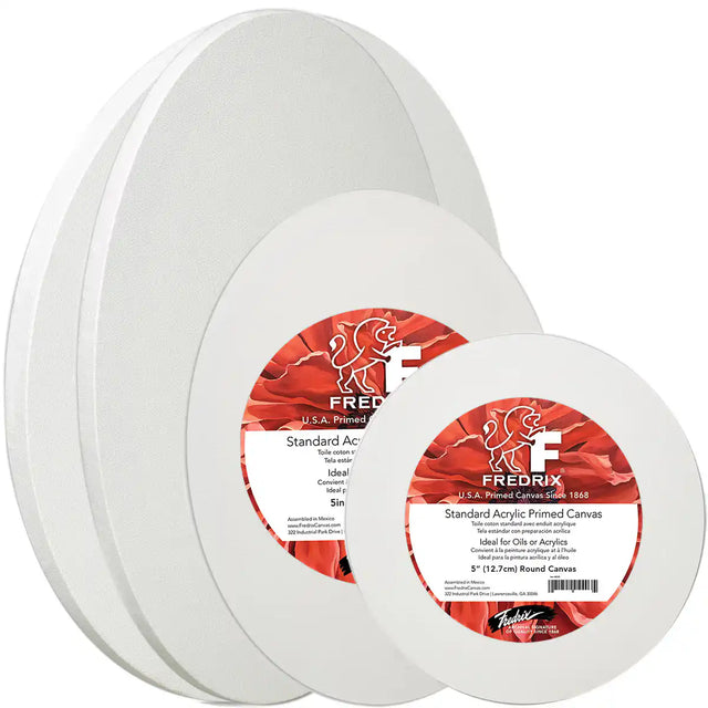 Fredrix Artist Series Rounds & Ovals Acrylic Primed Cotton Standard Canvas, 12oz