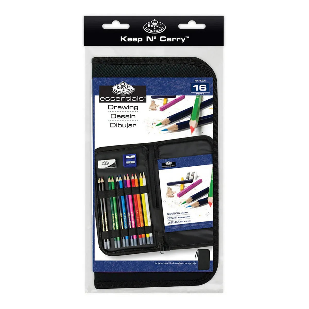 Essentials 16pc Drawing Keep N' Carry Travel Art 16pc Set