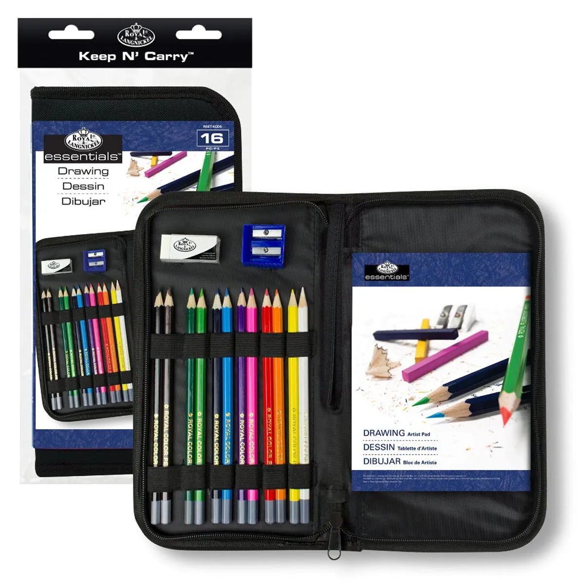 Essentials 16pc Drawing Keep N' Carry Travel Art 16pc Set