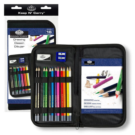 Essentials 16pc Drawing Keep N' Carry Travel Art 16pc Set