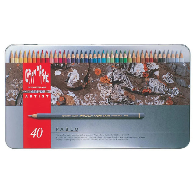 Caran d’Ache Pablo Coloured Pencil Set of 40 Metal Box