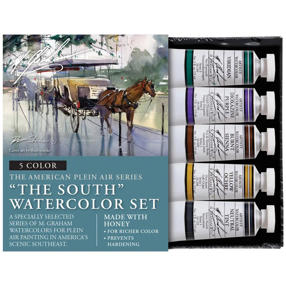 M Graham The South 5 Colour Watercolour 15 ml Set