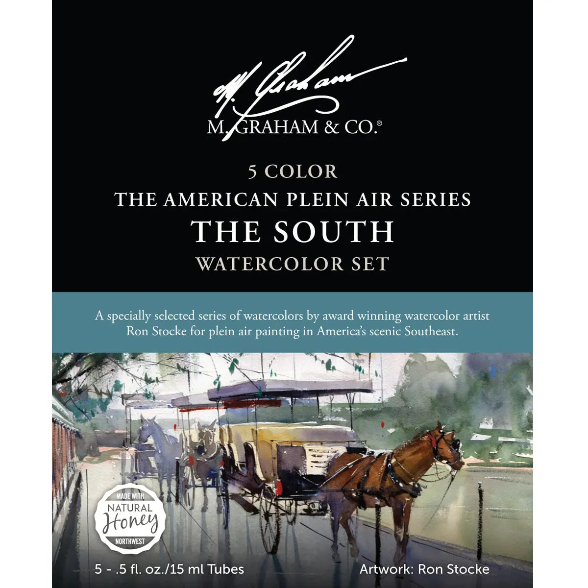 M Graham The South 5 Colour Watercolour 15 ml Set