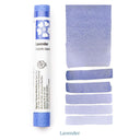 Tube of Lavender paint with color swatches on a white background
