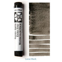 Daniel Smith watercolor stick with 'Lunar Black' color swatches on a white background