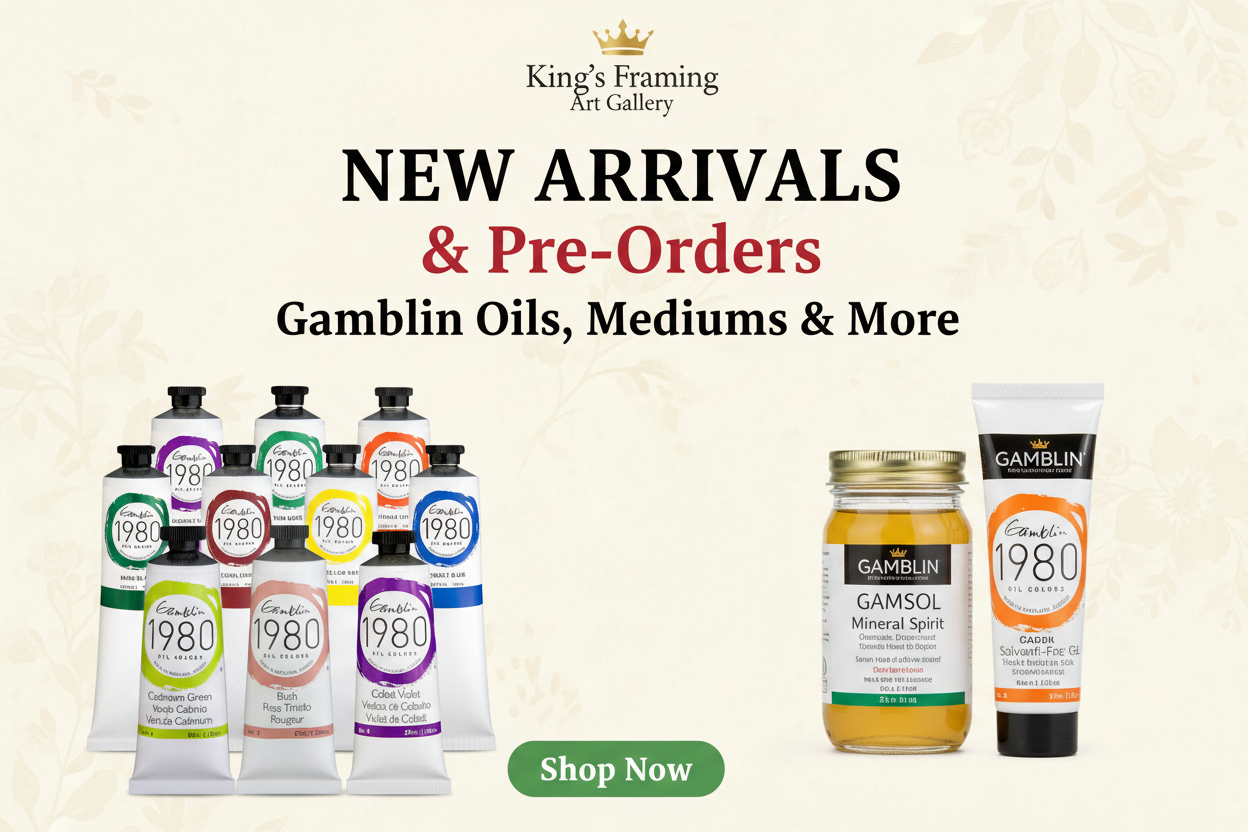 New Arrivals and Pre-Orders — Gamblin oils, mediums and more at King's Framing & Art Gallery