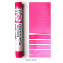 Opera Pink watercolor stick with color swatches on a white background