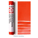 Watercolor stick of Organic Vermilion by Daniel Smith with swatch on white background