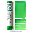 Green watercolor stick with Permanent Green Light color swatches on a white background