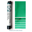 Daniel Smith Phthalo Green Blue Shade watercolor stick with color swatches on a white background