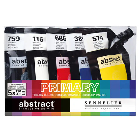 Sennelier Primary Colour Starter Set of 5, 120ml Pouch