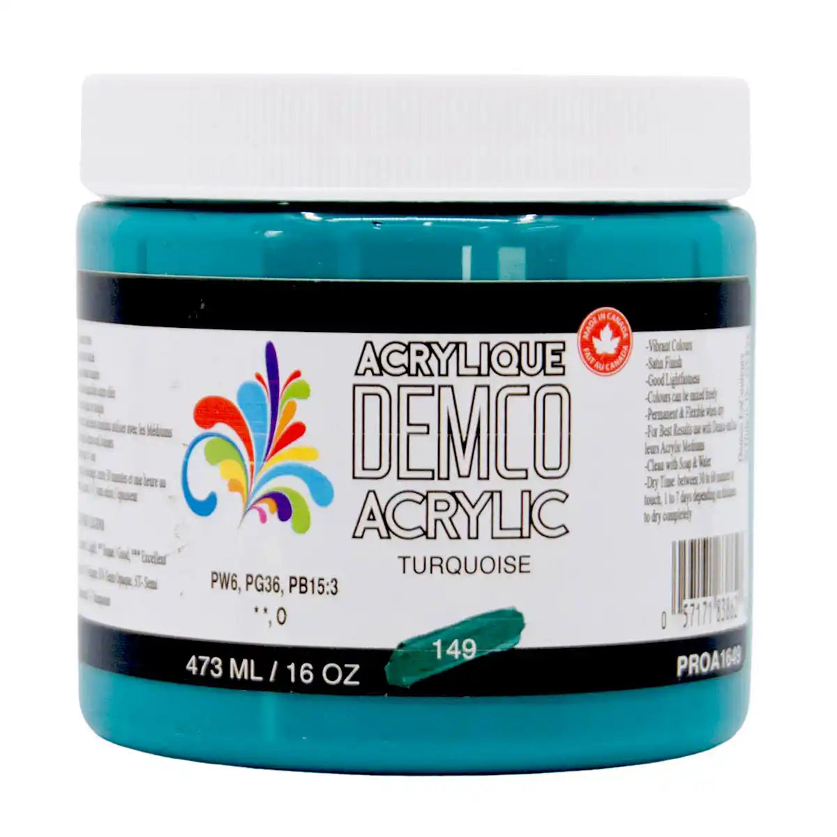 Demco Acrylic Paint 473ml/16oz Jars