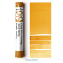 Daniel Smith Yellow Ochre watercolor stick with color swatches on a white background