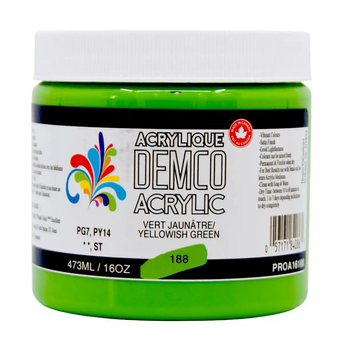 Demco Acrylic Paint 473ml/16oz Jars