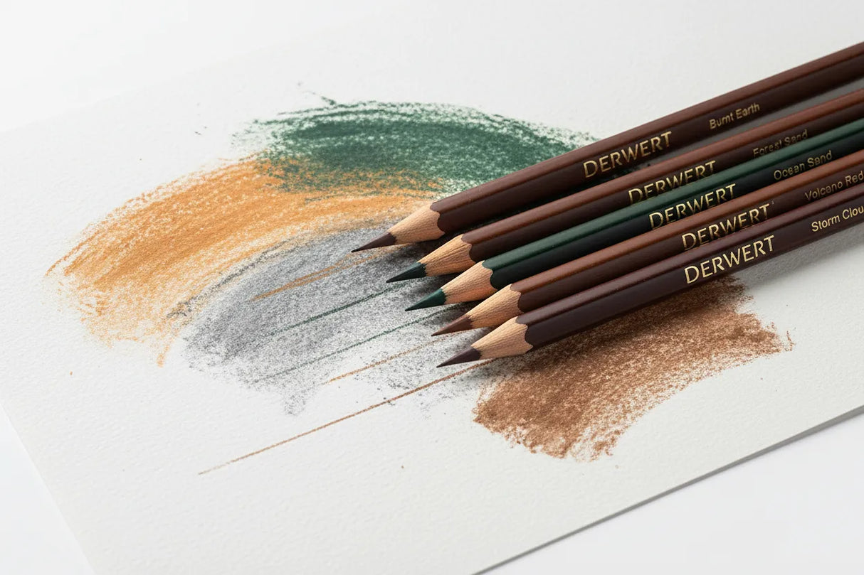 Derwent Tinted Charcoal 6 Pencils demo