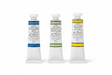 M. Graham free oil colours — Ultramarine Blue, Permanent Green Pale, Bismuth Yellow