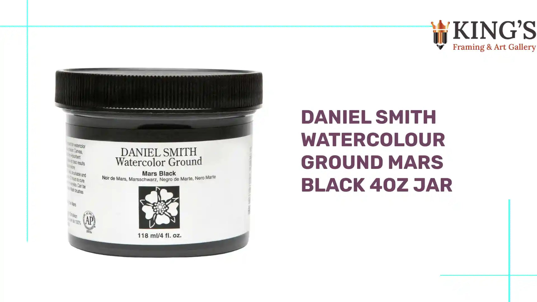 Daniel Smith Watercolour Ground Mars Black 4oz Jar by@Outfy