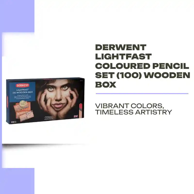 Derwent Lightfast Coloured Pencil Set (100) Wooden Box by@Outfy