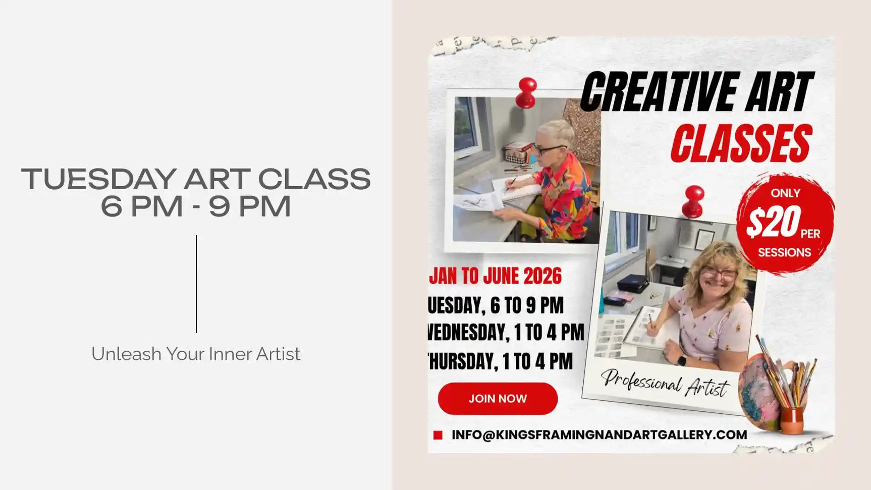Tuesday Art Class 6 pm - 9 pm by@Outfy