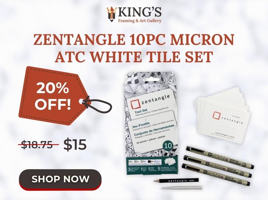 Zentangle 10pc micron atc white tile set
